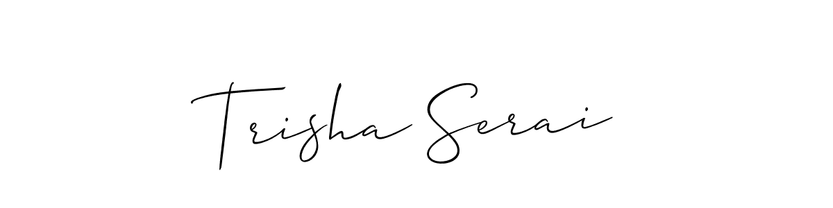 It looks lik you need a new signature style for name Trisha Serai. Design unique handwritten (Allison_Script) signature with our free signature maker in just a few clicks. Trisha Serai signature style 2 images and pictures png