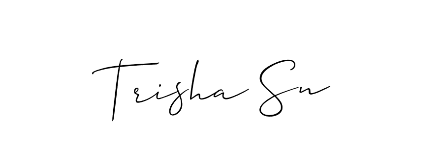 How to make Trisha Sn name signature. Use Allison_Script style for creating short signs online. This is the latest handwritten sign. Trisha Sn signature style 2 images and pictures png