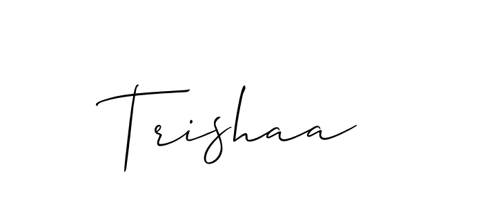 You should practise on your own different ways (Allison_Script) to write your name (Trishaa) in signature. don't let someone else do it for you. Trishaa signature style 2 images and pictures png