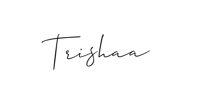 How to make Trishaa name signature. Use Allison_Script style for creating short signs online. This is the latest handwritten sign. Trishaa signature style 2 images and pictures png
