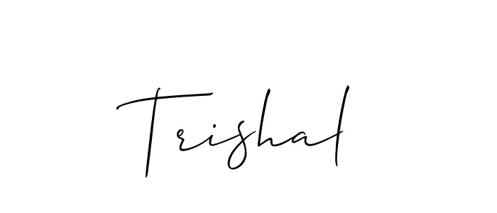 if you are searching for the best signature style for your name Trishal. so please give up your signature search. here we have designed multiple signature styles  using Allison_Script. Trishal signature style 2 images and pictures png