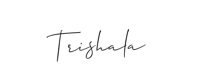 if you are searching for the best signature style for your name Trishala. so please give up your signature search. here we have designed multiple signature styles  using Allison_Script. Trishala signature style 2 images and pictures png