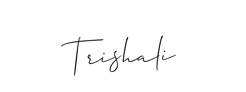 How to make Trishali name signature. Use Allison_Script style for creating short signs online. This is the latest handwritten sign. Trishali signature style 2 images and pictures png