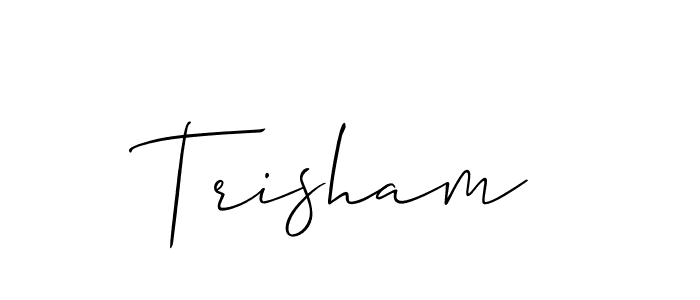 The best way (Allison_Script) to make a short signature is to pick only two or three words in your name. The name Trisham include a total of six letters. For converting this name. Trisham signature style 2 images and pictures png