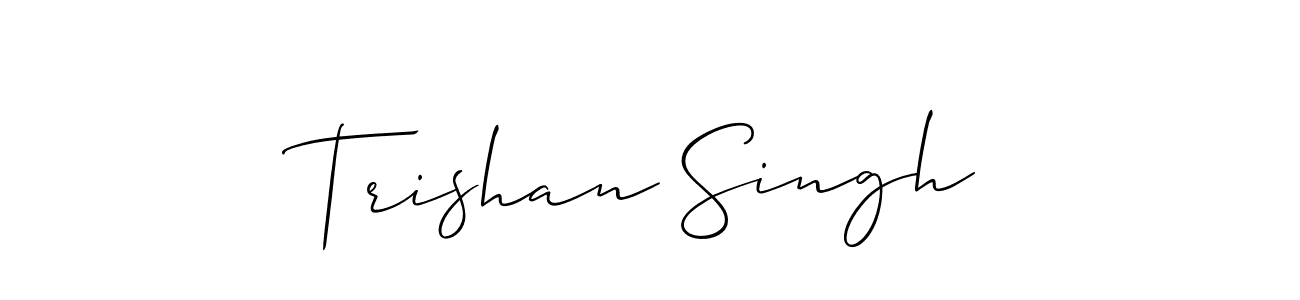 How to make Trishan Singh name signature. Use Allison_Script style for creating short signs online. This is the latest handwritten sign. Trishan Singh signature style 2 images and pictures png