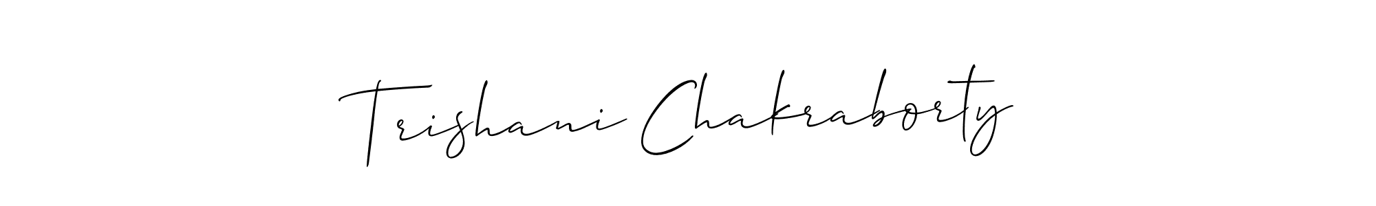 Use a signature maker to create a handwritten signature online. With this signature software, you can design (Allison_Script) your own signature for name Trishani Chakraborty. Trishani Chakraborty signature style 2 images and pictures png