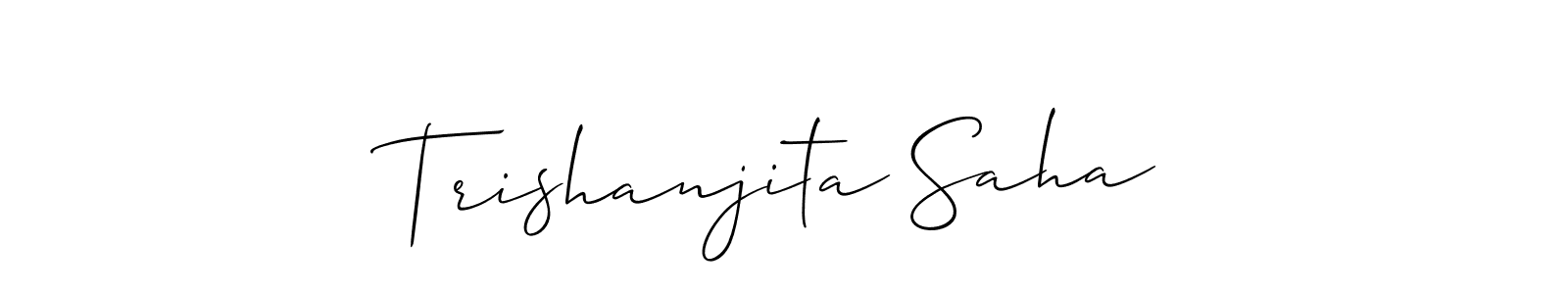 Also You can easily find your signature by using the search form. We will create Trishanjita Saha name handwritten signature images for you free of cost using Allison_Script sign style. Trishanjita Saha signature style 2 images and pictures png