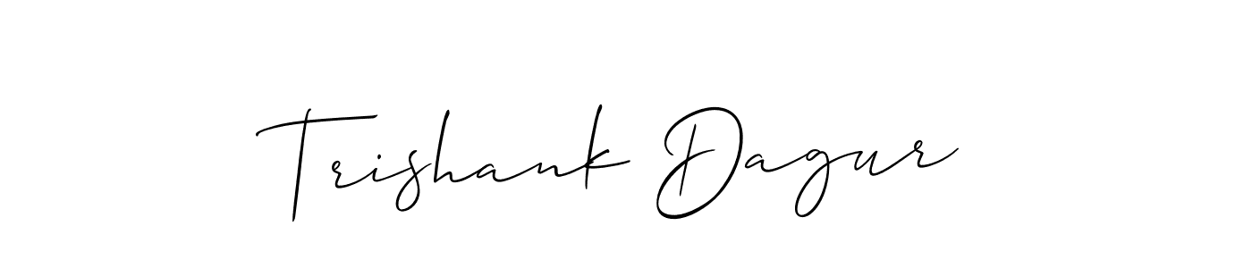 Use a signature maker to create a handwritten signature online. With this signature software, you can design (Allison_Script) your own signature for name Trishank Dagur. Trishank Dagur signature style 2 images and pictures png