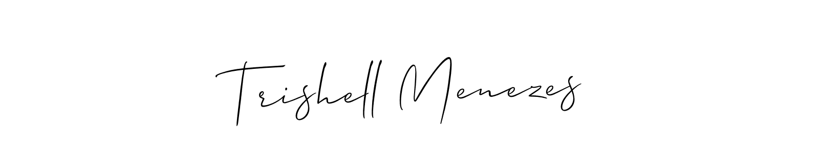 Create a beautiful signature design for name Trishell Menezes. With this signature (Allison_Script) fonts, you can make a handwritten signature for free. Trishell Menezes signature style 2 images and pictures png