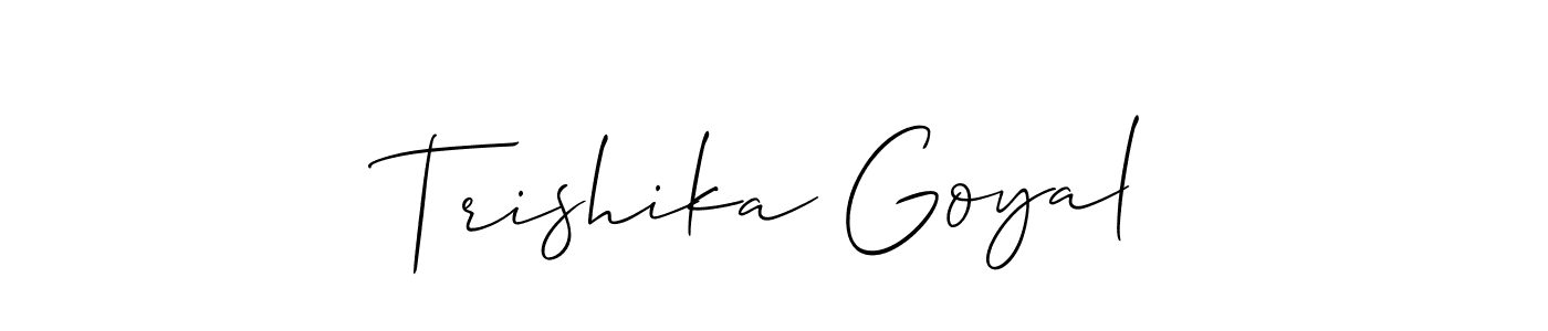 Design your own signature with our free online signature maker. With this signature software, you can create a handwritten (Allison_Script) signature for name Trishika Goyal. Trishika Goyal signature style 2 images and pictures png