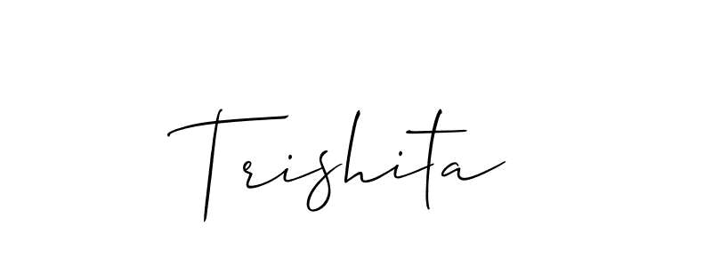 It looks lik you need a new signature style for name Trishita. Design unique handwritten (Allison_Script) signature with our free signature maker in just a few clicks. Trishita signature style 2 images and pictures png