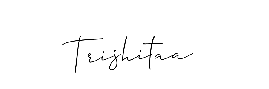 The best way (Allison_Script) to make a short signature is to pick only two or three words in your name. The name Trishitaa include a total of six letters. For converting this name. Trishitaa signature style 2 images and pictures png
