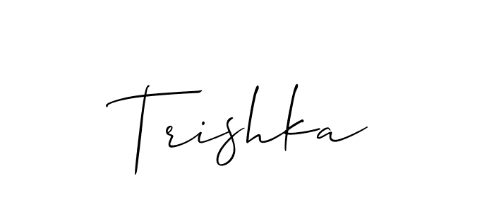 Make a beautiful signature design for name Trishka. With this signature (Allison_Script) style, you can create a handwritten signature for free. Trishka signature style 2 images and pictures png