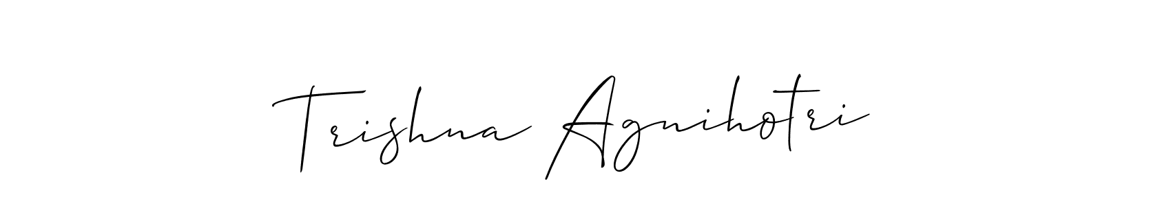 You can use this online signature creator to create a handwritten signature for the name Trishna Agnihotri. This is the best online autograph maker. Trishna Agnihotri signature style 2 images and pictures png