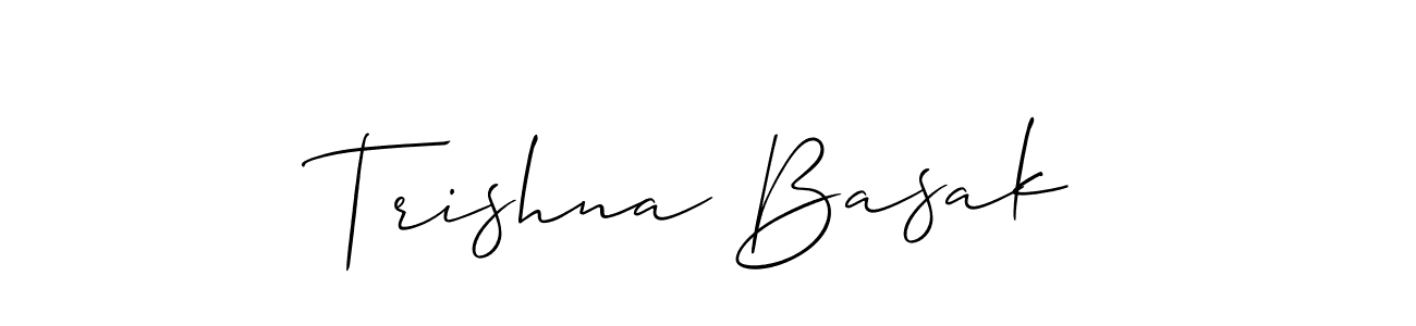 Also You can easily find your signature by using the search form. We will create Trishna Basak name handwritten signature images for you free of cost using Allison_Script sign style. Trishna Basak signature style 2 images and pictures png
