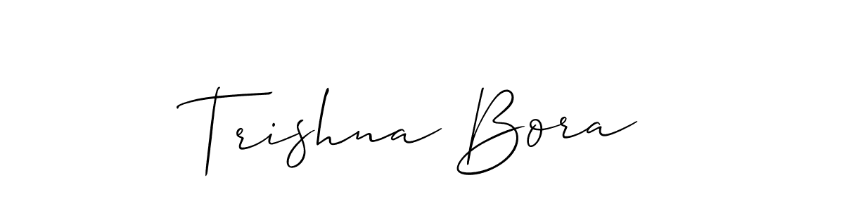 How to make Trishna Bora name signature. Use Allison_Script style for creating short signs online. This is the latest handwritten sign. Trishna Bora signature style 2 images and pictures png
