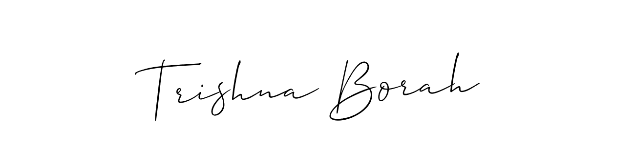 How to make Trishna Borah signature? Allison_Script is a professional autograph style. Create handwritten signature for Trishna Borah name. Trishna Borah signature style 2 images and pictures png