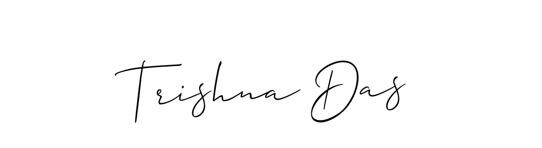 The best way (Allison_Script) to make a short signature is to pick only two or three words in your name. The name Trishna Das include a total of six letters. For converting this name. Trishna Das signature style 2 images and pictures png