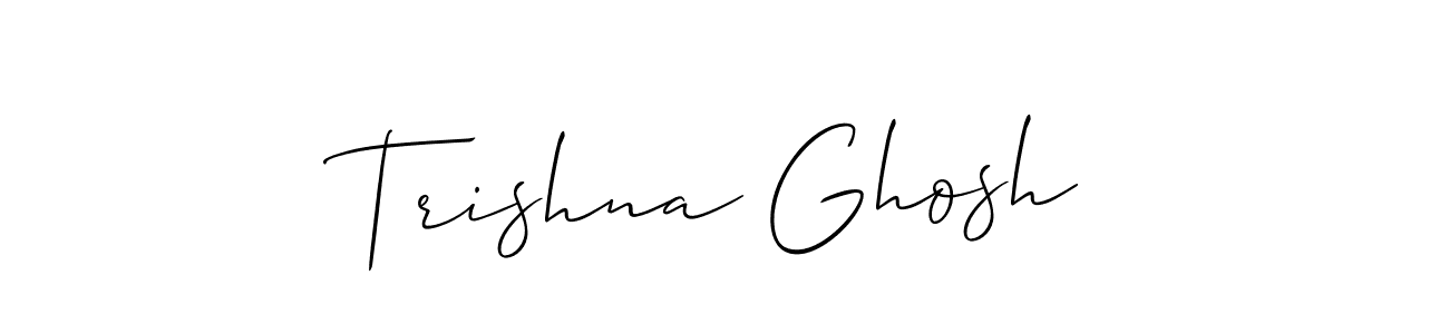 How to make Trishna Ghosh signature? Allison_Script is a professional autograph style. Create handwritten signature for Trishna Ghosh name. Trishna Ghosh signature style 2 images and pictures png