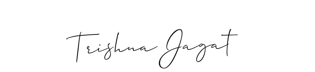 Also You can easily find your signature by using the search form. We will create Trishna Jagat name handwritten signature images for you free of cost using Allison_Script sign style. Trishna Jagat signature style 2 images and pictures png