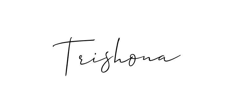 Also we have Trishona name is the best signature style. Create professional handwritten signature collection using Allison_Script autograph style. Trishona signature style 2 images and pictures png