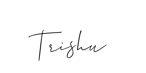 How to make Trishu signature? Allison_Script is a professional autograph style. Create handwritten signature for Trishu name. Trishu signature style 2 images and pictures png