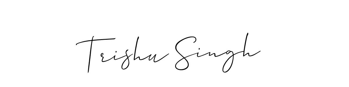 You should practise on your own different ways (Allison_Script) to write your name (Trishu Singh) in signature. don't let someone else do it for you. Trishu Singh signature style 2 images and pictures png