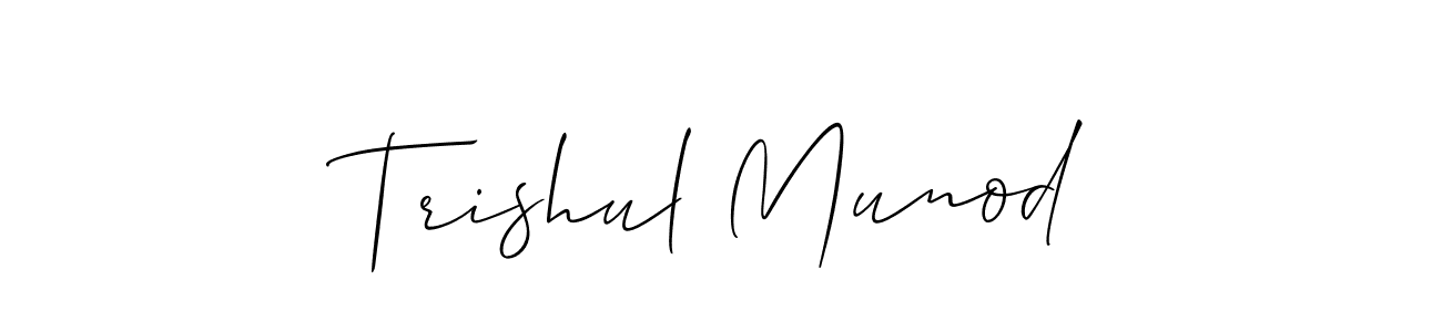 Trishul Munod stylish signature style. Best Handwritten Sign (Allison_Script) for my name. Handwritten Signature Collection Ideas for my name Trishul Munod. Trishul Munod signature style 2 images and pictures png