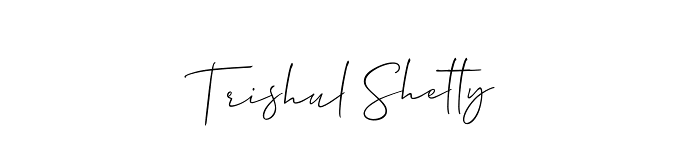 Make a short Trishul Shetty signature style. Manage your documents anywhere anytime using Allison_Script. Create and add eSignatures, submit forms, share and send files easily. Trishul Shetty signature style 2 images and pictures png