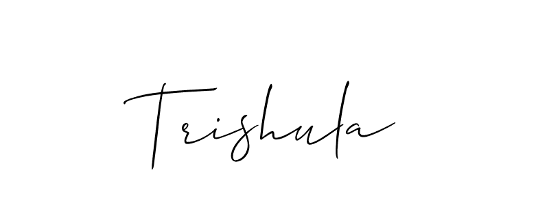 The best way (Allison_Script) to make a short signature is to pick only two or three words in your name. The name Trishula include a total of six letters. For converting this name. Trishula signature style 2 images and pictures png