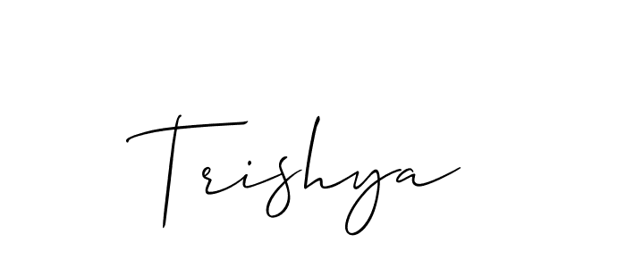 The best way (Allison_Script) to make a short signature is to pick only two or three words in your name. The name Trishya include a total of six letters. For converting this name. Trishya signature style 2 images and pictures png