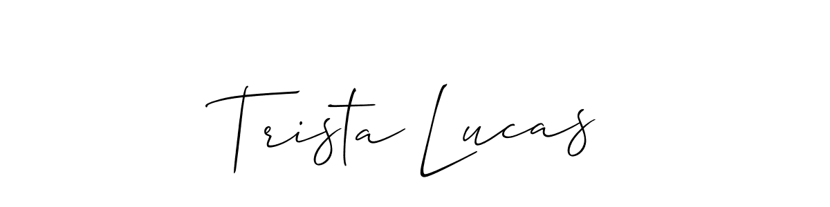 How to make Trista Lucas signature? Allison_Script is a professional autograph style. Create handwritten signature for Trista Lucas name. Trista Lucas signature style 2 images and pictures png