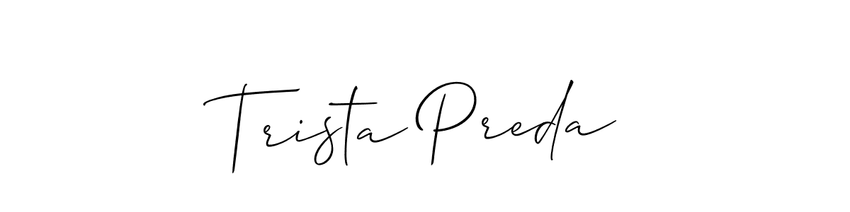 Design your own signature with our free online signature maker. With this signature software, you can create a handwritten (Allison_Script) signature for name Trista Preda. Trista Preda signature style 2 images and pictures png