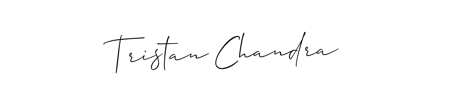 How to make Tristan Chandra name signature. Use Allison_Script style for creating short signs online. This is the latest handwritten sign. Tristan Chandra signature style 2 images and pictures png