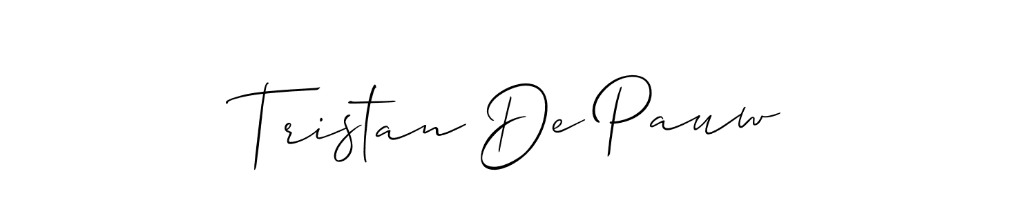 How to make Tristan De Pauw name signature. Use Allison_Script style for creating short signs online. This is the latest handwritten sign. Tristan De Pauw signature style 2 images and pictures png