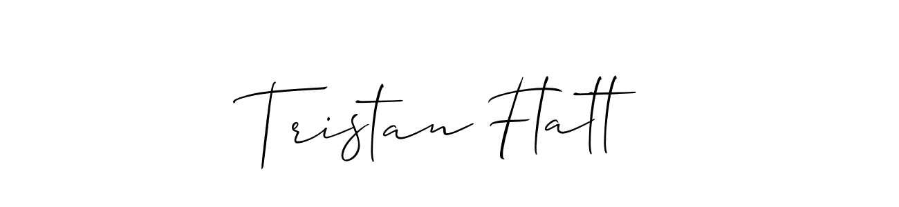 Tristan Flatt stylish signature style. Best Handwritten Sign (Allison_Script) for my name. Handwritten Signature Collection Ideas for my name Tristan Flatt. Tristan Flatt signature style 2 images and pictures png