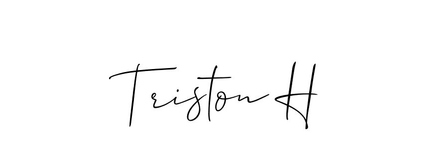 How to make Triston H signature? Allison_Script is a professional autograph style. Create handwritten signature for Triston H name. Triston H signature style 2 images and pictures png