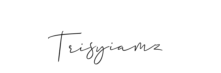 You should practise on your own different ways (Allison_Script) to write your name (Trisyiamz) in signature. don't let someone else do it for you. Trisyiamz signature style 2 images and pictures png