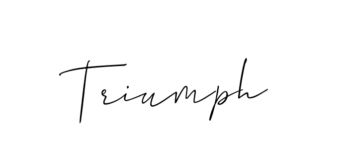 Use a signature maker to create a handwritten signature online. With this signature software, you can design (Allison_Script) your own signature for name Triumph. Triumph signature style 2 images and pictures png