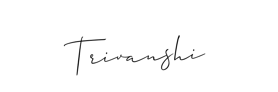 Also You can easily find your signature by using the search form. We will create Trivanshi name handwritten signature images for you free of cost using Allison_Script sign style. Trivanshi signature style 2 images and pictures png