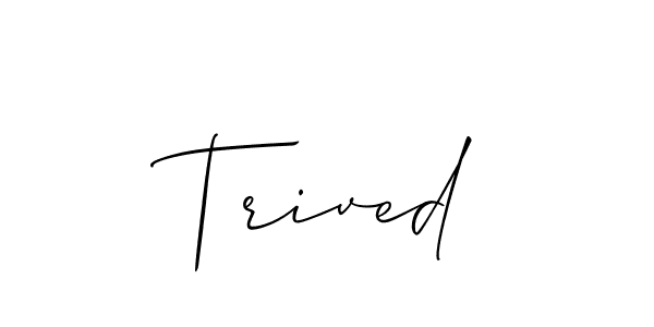 How to make Trived name signature. Use Allison_Script style for creating short signs online. This is the latest handwritten sign. Trived signature style 2 images and pictures png