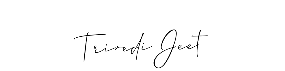 Allison_Script is a professional signature style that is perfect for those who want to add a touch of class to their signature. It is also a great choice for those who want to make their signature more unique. Get Trivedi Jeet name to fancy signature for free. Trivedi Jeet signature style 2 images and pictures png