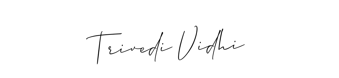 How to make Trivedi Vidhi signature? Allison_Script is a professional autograph style. Create handwritten signature for Trivedi Vidhi name. Trivedi Vidhi signature style 2 images and pictures png