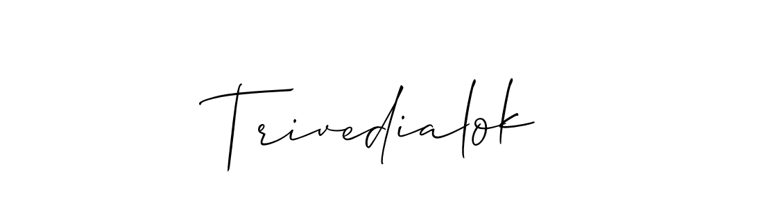 It looks lik you need a new signature style for name Trivedialok. Design unique handwritten (Allison_Script) signature with our free signature maker in just a few clicks. Trivedialok signature style 2 images and pictures png