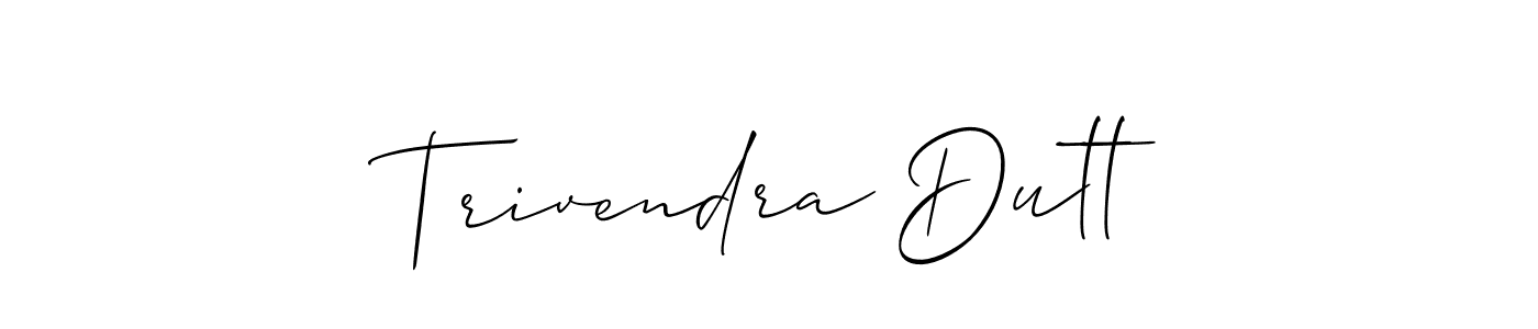 Also You can easily find your signature by using the search form. We will create Trivendra Dutt name handwritten signature images for you free of cost using Allison_Script sign style. Trivendra Dutt signature style 2 images and pictures png