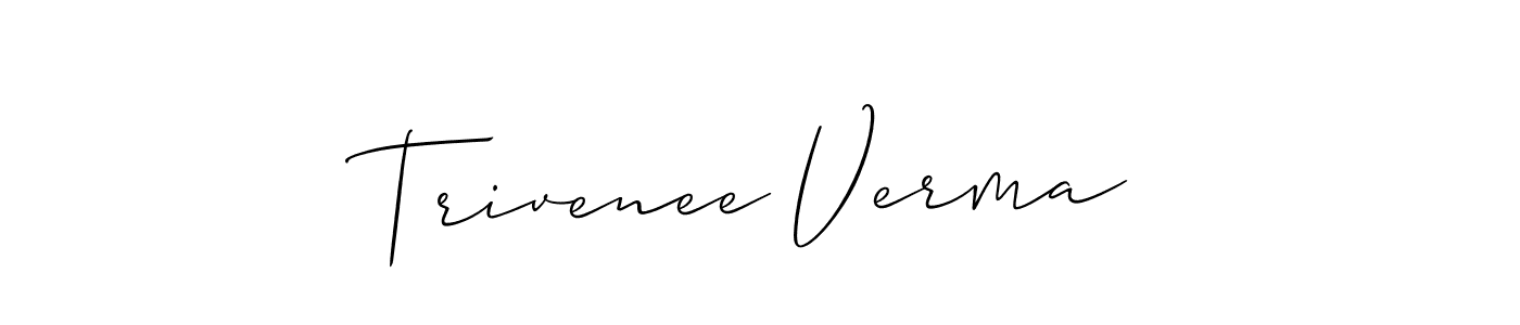 This is the best signature style for the Trivenee Verma name. Also you like these signature font (Allison_Script). Mix name signature. Trivenee Verma signature style 2 images and pictures png