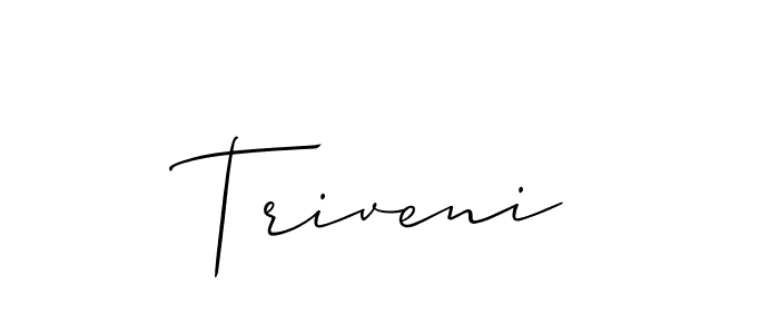 Design your own signature with our free online signature maker. With this signature software, you can create a handwritten (Allison_Script) signature for name Triveni. Triveni signature style 2 images and pictures png