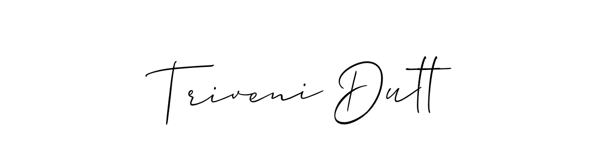Use a signature maker to create a handwritten signature online. With this signature software, you can design (Allison_Script) your own signature for name Triveni Dutt. Triveni Dutt signature style 2 images and pictures png