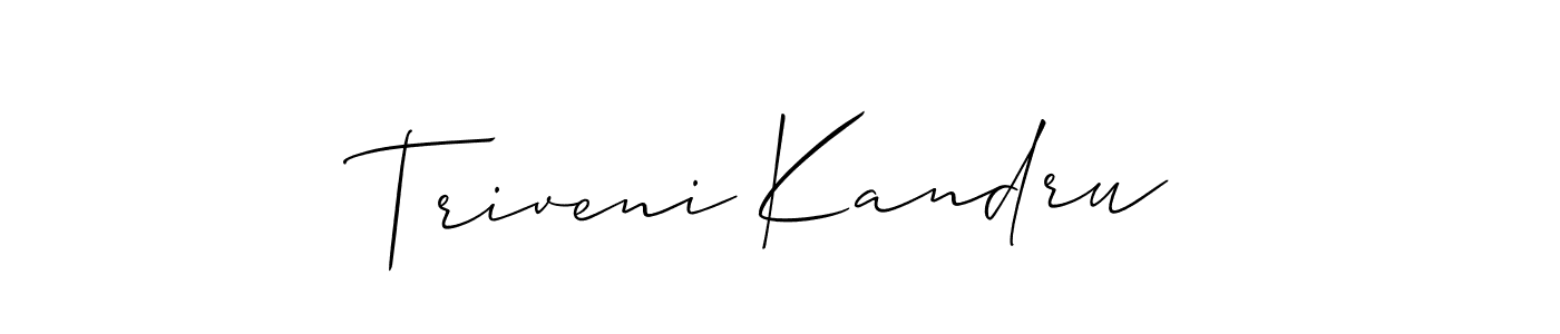 Also we have Triveni Kandru name is the best signature style. Create professional handwritten signature collection using Allison_Script autograph style. Triveni Kandru signature style 2 images and pictures png