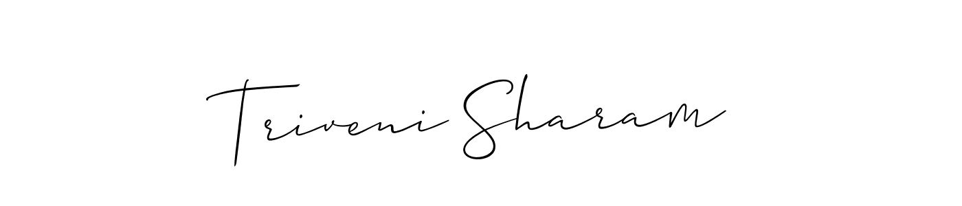 Triveni Sharam stylish signature style. Best Handwritten Sign (Allison_Script) for my name. Handwritten Signature Collection Ideas for my name Triveni Sharam. Triveni Sharam signature style 2 images and pictures png